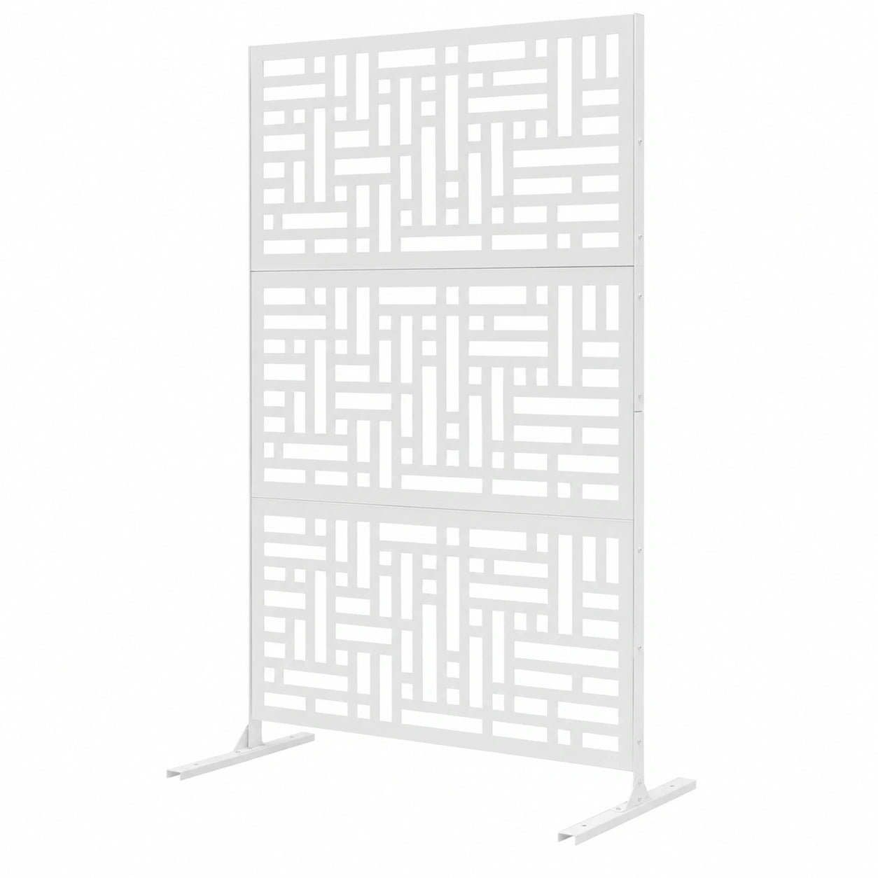 Panneau occultant en métal pour jardin ou balcon, 120 x 190 cm, résistant aux intempéries, blanc moderne