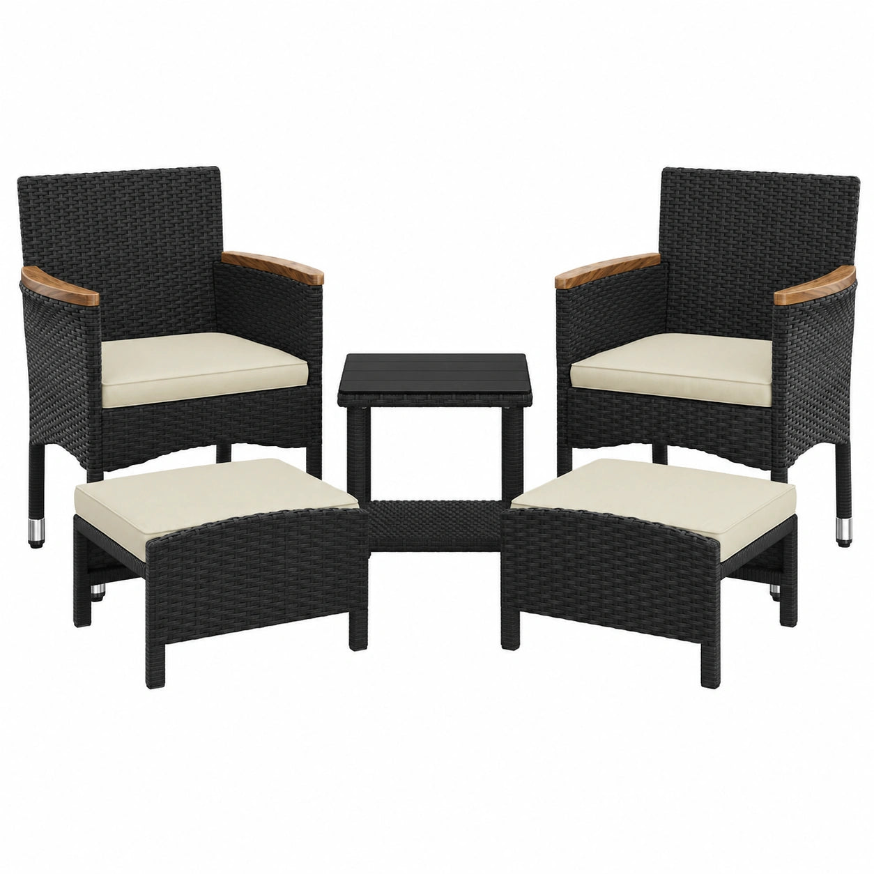 Ensemble Salon de Jardin en Résine avec Fauteuils et Table Basse