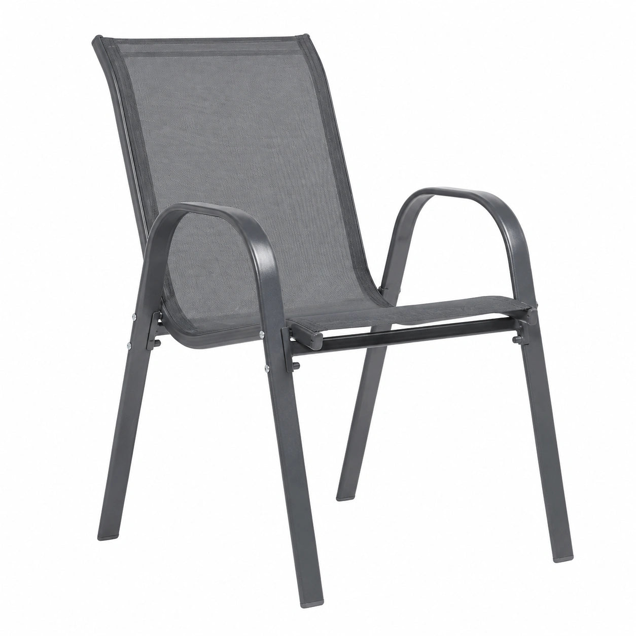 Lot de 4 chaises empilables en textilène pour extérieur