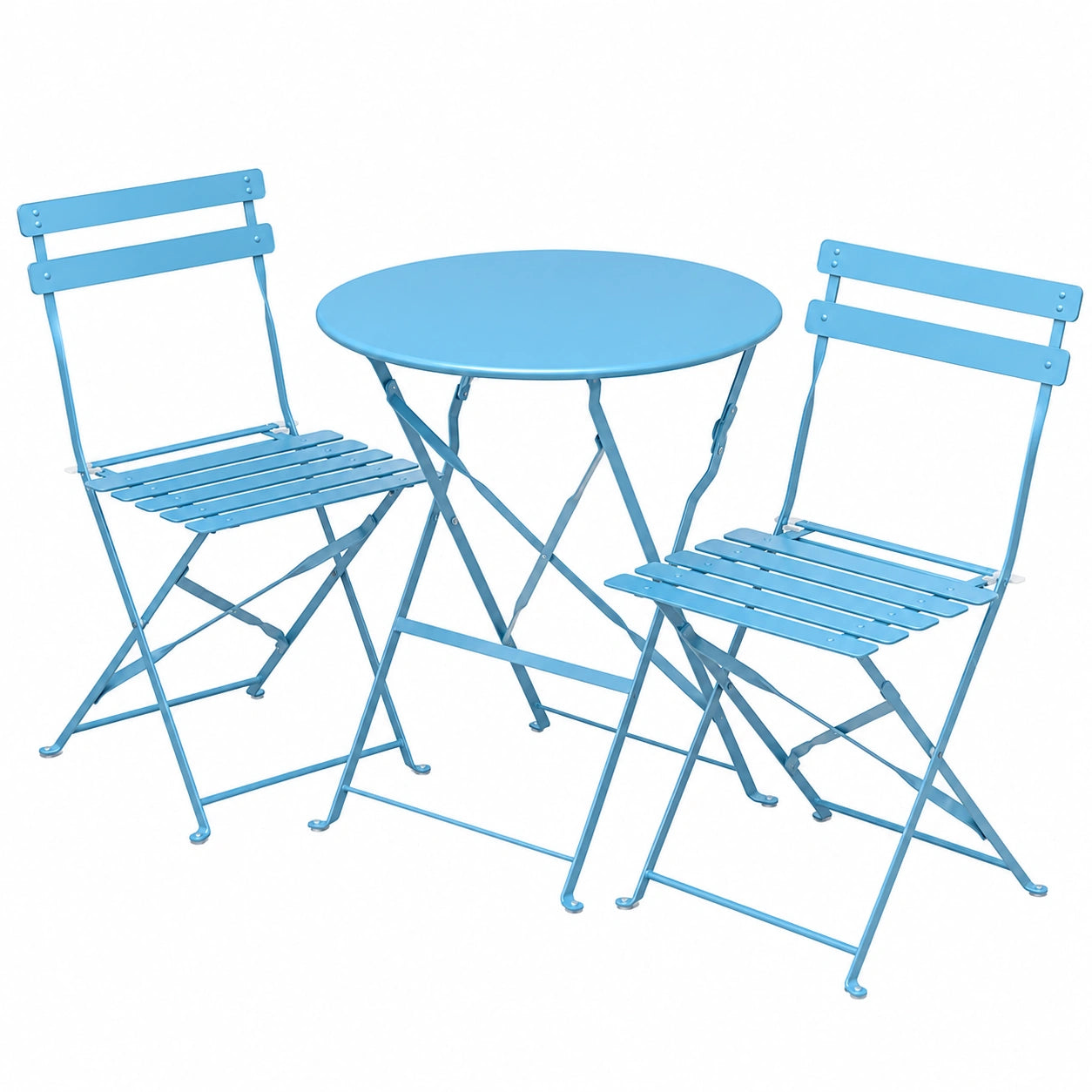 Ensemble de Mobilier d'Extérieur 3 Pièces avec Table et Chaises Pliantes