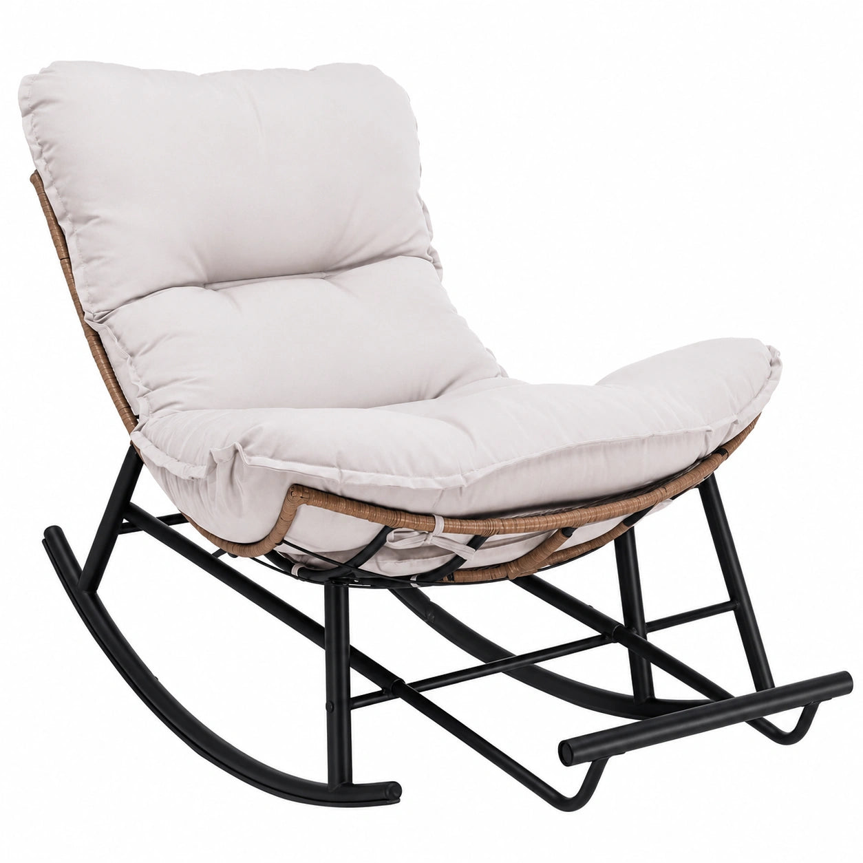 Fauteuil Relaxation avec Repose-Pieds Extensible et Coussin Amovible, Beige, Charge 136 kg