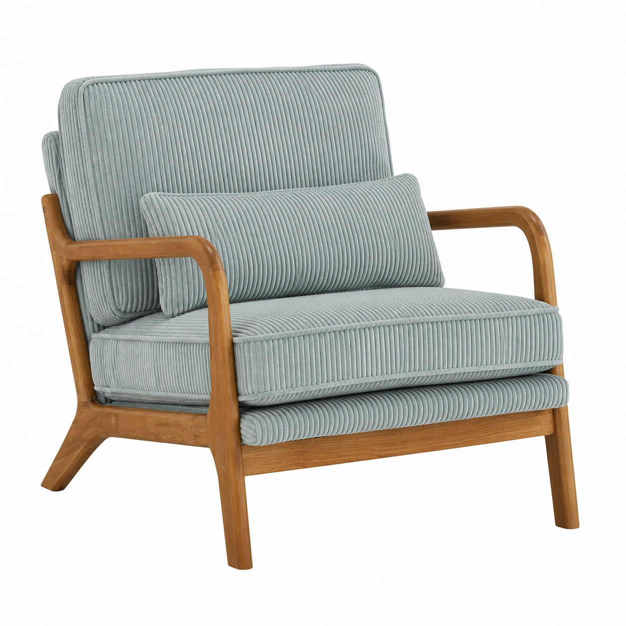 Fauteuil Relaxation en Velours Côtelé pour Salon et Chambre, Siège Confortable, Bleu, Lot de 2