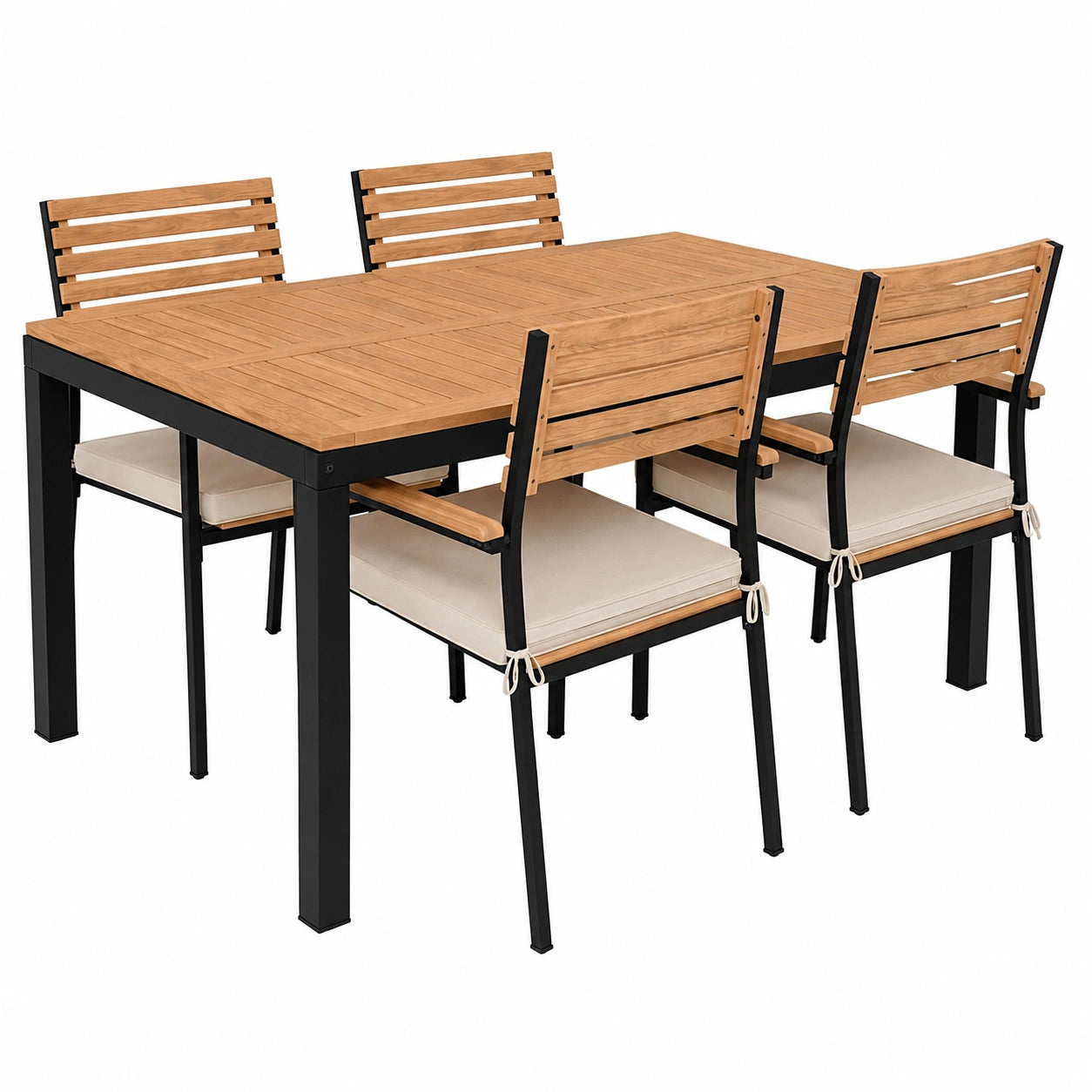 Ensemble de Salle à Manger Extérieure en Bois d'Acacia