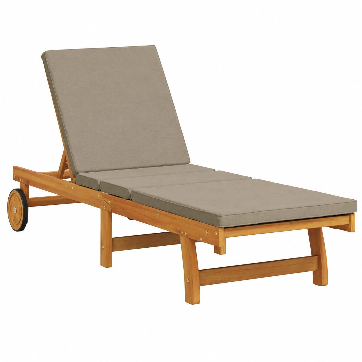Chaise Longue d'Extérieur Réglable en Bois d'Acacia