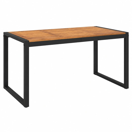 Table de jardin en bois d'acacia 140x80x75 cm avec pieds en U