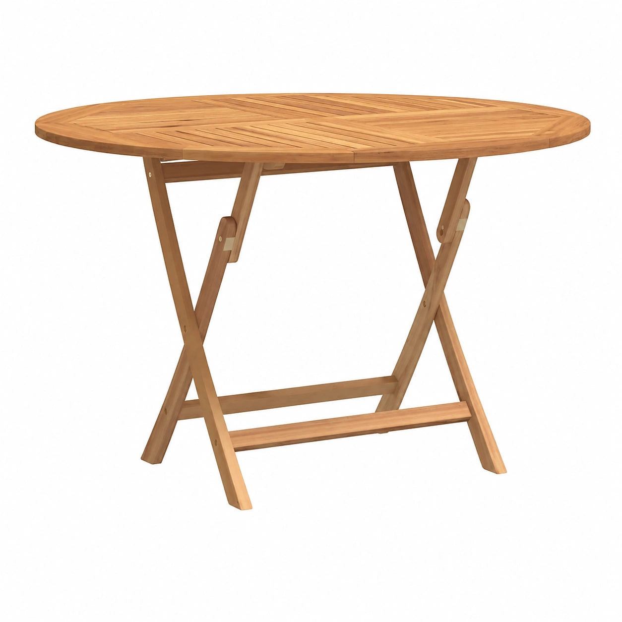 Table de Jardin Ronde en Bois de Teck Pliable 110x75 cm