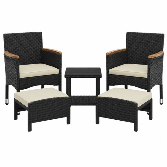 Ensemble Salon de Jardin en Résine avec Fauteuils et Table Basse