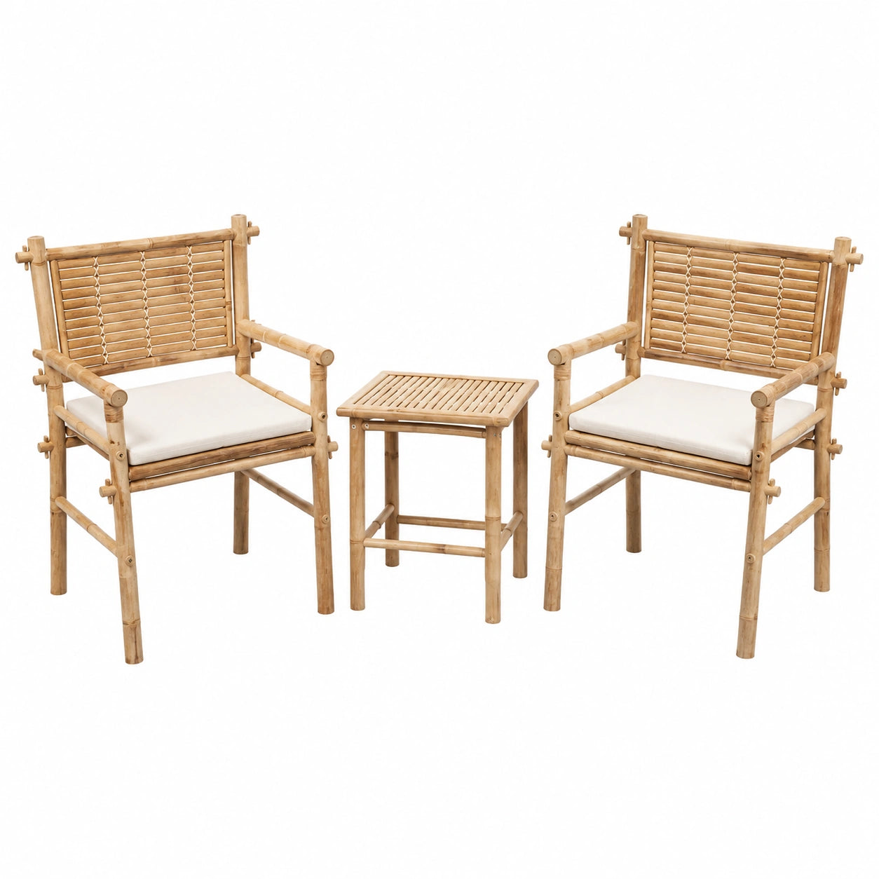 Ensemble de Mobilier de Jardin en Bambou pour Terrasse