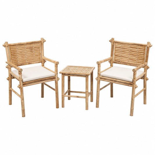Ensemble de Mobilier de Jardin en Bambou pour Terrasse