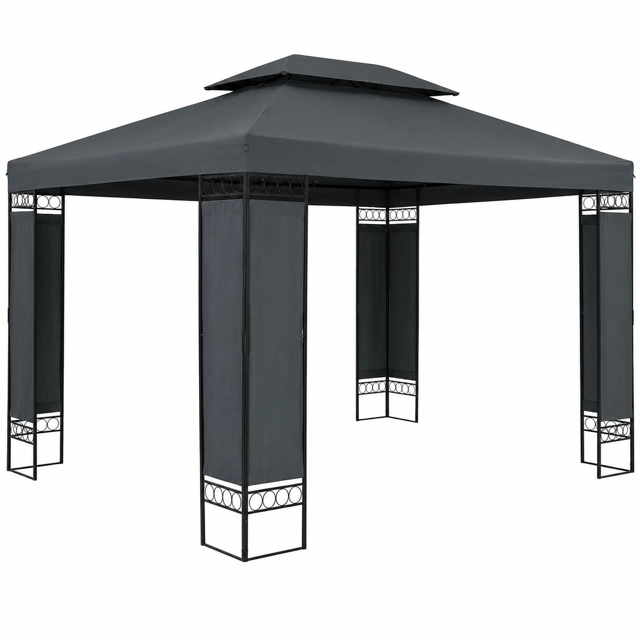 Pavillon de Jardin Métallique 3x4m avec Protection UV et Toile Résistante à l'Eau