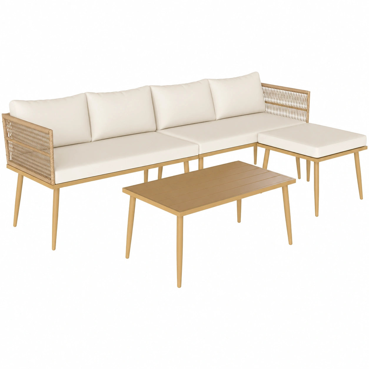 Ensemble de Jardin Modulable 5 Places avec Coussins