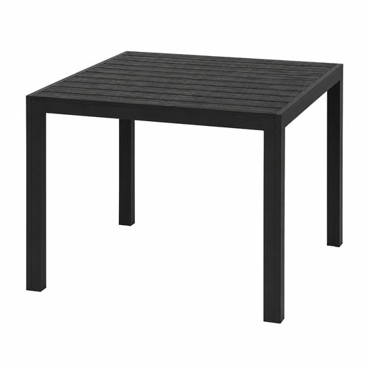 Ensemble de Salon de Jardin: 2 Chaises Pliantes et Table Carrée en WPC, Résistant aux Intempéries