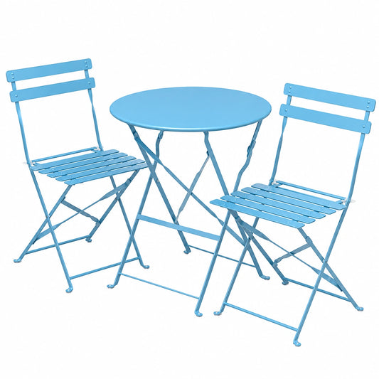 Ensemble de Mobilier d'Extérieur 3 Pièces avec Table et Chaises Pliantes