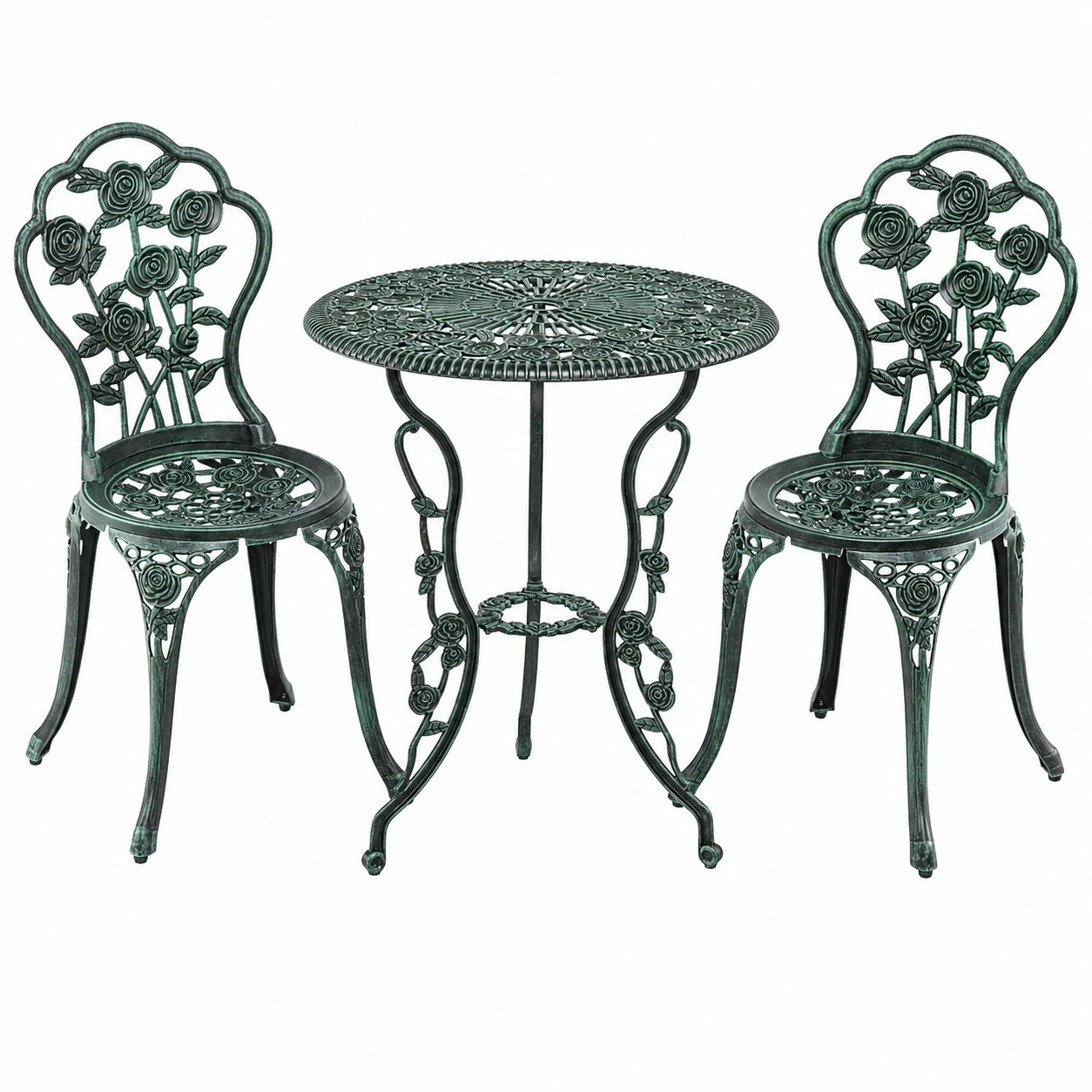 Ensemble de Jardin en Aluminium 2 Personnes avec Table et Chaises