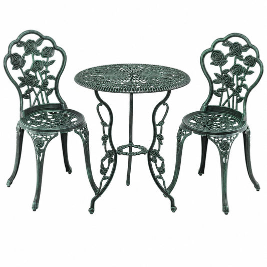 Ensemble de Jardin en Aluminium 2 Personnes avec Table et Chaises