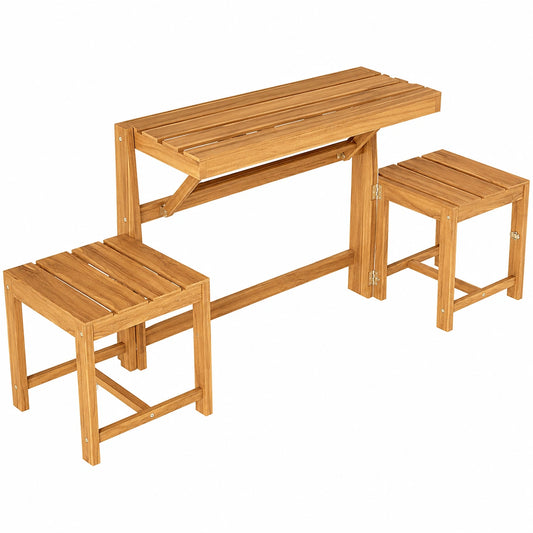 Banc de Jardin Convertible avec Table Intégrée