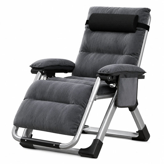Chaise longue d'extérieur rembourrée avec table d'appoint, support jusqu'à 200 kg